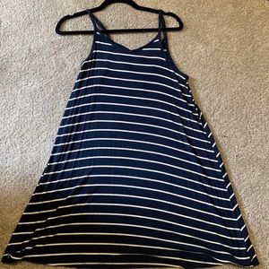 Small blue and white striped dress